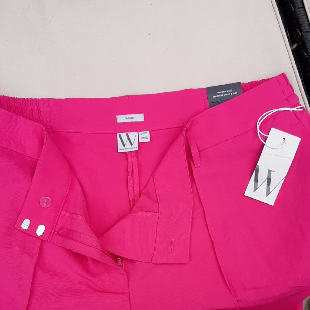 Worthington Fuchsia High-Rise Wide Leg Trousers SZ 20W